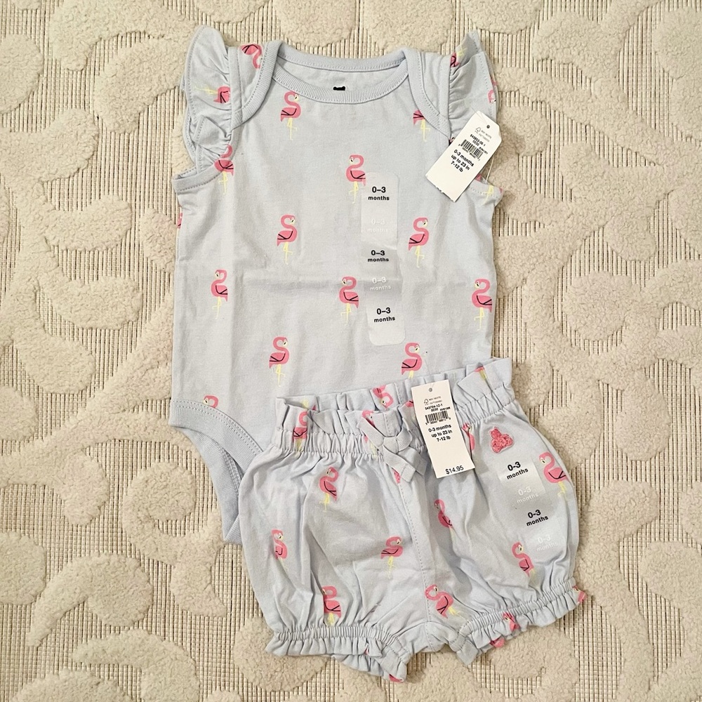 Baby Gap girl flamingo outfit NWT!